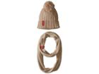Calvin Klein Pom Hat And Loop Two-piece Set (heathered Almond) Scarves