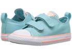 Converse Kids Chuck Taylor(r) All Star(r) 2v Seasonal Ox (infant/toddler) (bleached Aqua/crimson Pulse/white) Girls Shoes