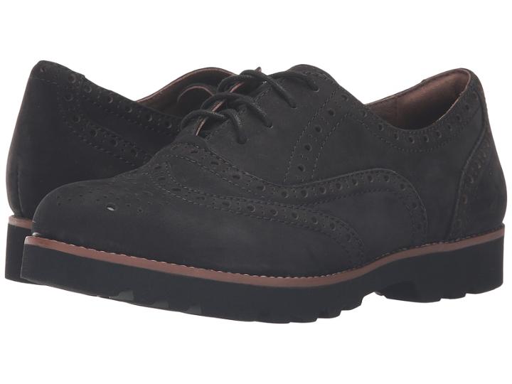 Earth Santana Earthies (black Soft Buck) Women's Lace Up Wing Tip Shoes