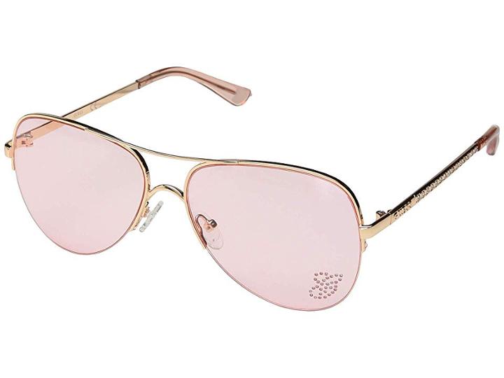 Guess Gf6058 (shiny Rose Gold/gradient Bordeaux) Fashion Sunglasses