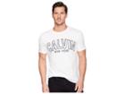 Calvin Klein Jeans Short Sleeve Calvin Outlined Printed Logo Tee (brilliant White) Men's T Shirt