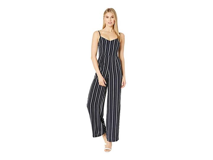 Laundry By Shelli Segal Striped Jumpsuit (navy/ivory) Women's Jumpsuit & Rompers One Piece