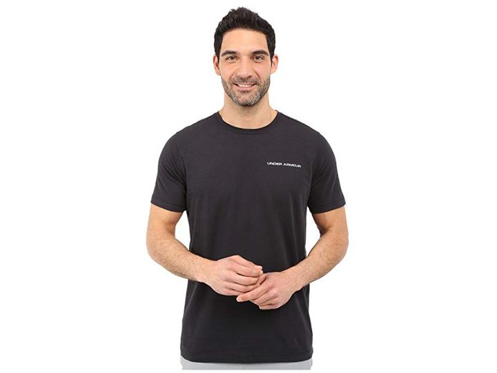 Under Armour Ua Charged Cotton(r) Microthread Short Sleeve Tee (black//steel) Men's T Shirt