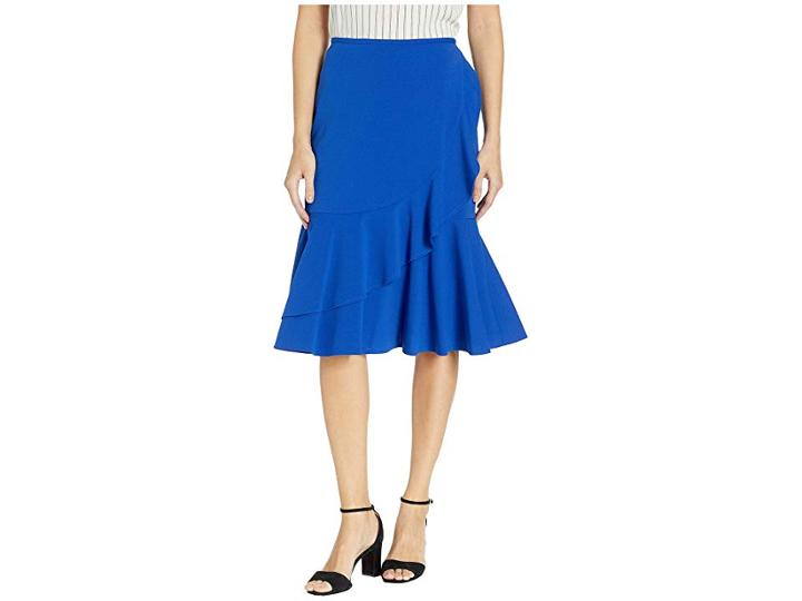 Calvin Klein Ruffle Scuba Crepe Skirt (regatta) Women's Skirt