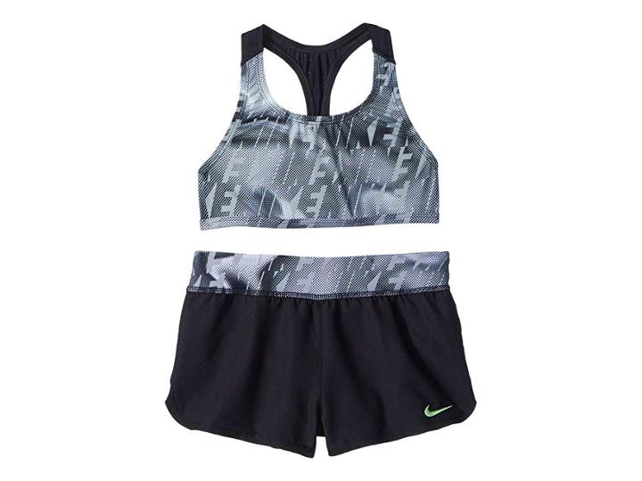 Nike Kids Amp Axis Racerback Sport Top Short Set (big Kids) (black) Girl's Swimwear Sets