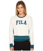 Fila Sheena Sweatshirt (gardenia/deep Teal) Women's Sweatshirt