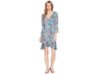 Roper 1575 Multi Fan Print Ity Jersey Dress (blue) Women's Dress