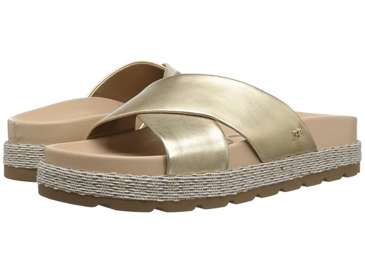 Sam Edelman Sadia (molten Gold Soft Metallic Sheep Leather) Women's Sandals