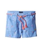 Tommy Hilfiger Kids Printed Shorts With Novelty Tassel Belt (little Kids) (palace Blue) Girl's Shorts