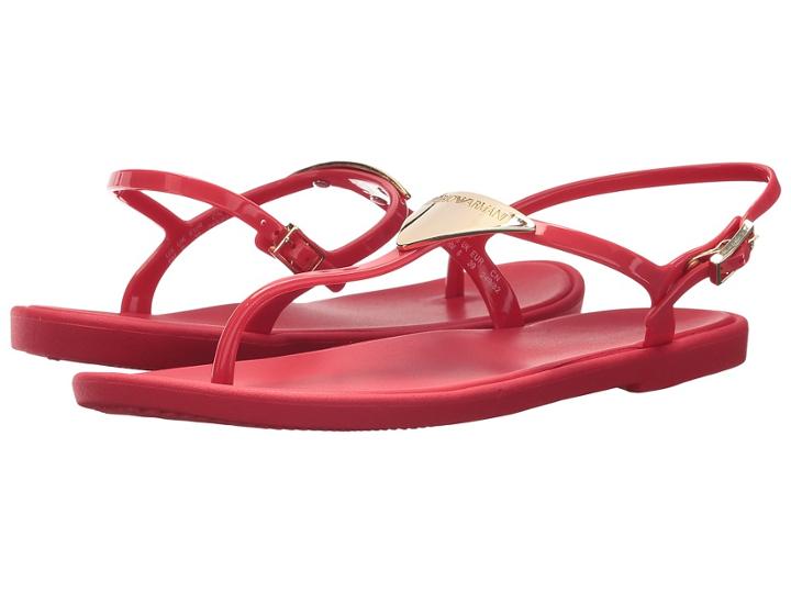 Emporio Armani X3q056 (coral Red) Women's Sandals