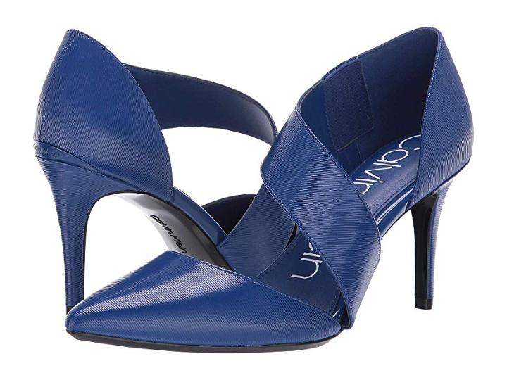 Calvin Klein Gella (royal Blue Liquid Patent Smooth) Women's Shoes