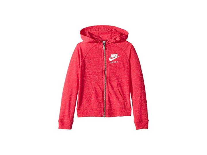 Nike Kids Gym Vintage Full Zip Hoodie (toddler) (rush Pink) Girl's Sweatshirt