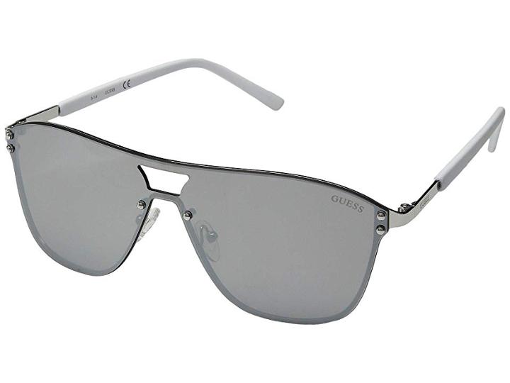 Guess Gf5036 (shiny Light Nickeltin/smoke Mirror) Fashion Sunglasses