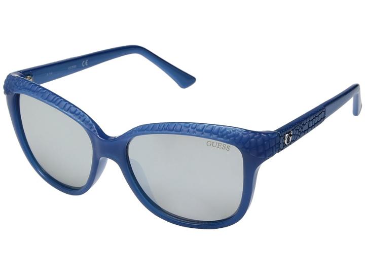 Guess Gu7401 (shiny Turquoise/smoke Mirror) Fashion Sunglasses