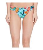 Tommy Bahama Floriana Side Shirred Hipster Bottom (true Turquoise) Women's Swimwear