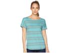 The North Face Short Sleeve Sand Scape Tee (bristol Blue Stripe) Women's T Shirt