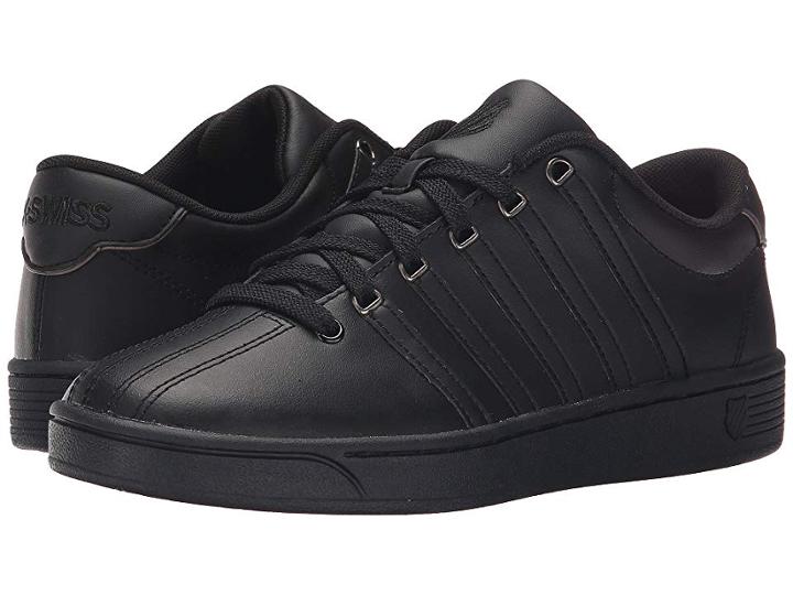 K-swiss Court Pro Ii Cmf (black/gunmetal Leather) Women's Lace Up Casual Shoes