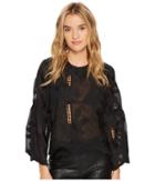 Bishop + Young Flare Sleeve Top (black) Women's Clothing