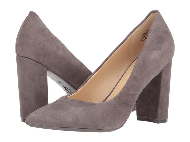 Nine West Astoria Block Heel Pump (dark Drey Suede) High Heels