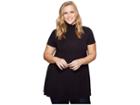 Kari Lyn Plus Size Rosie Mock Neck Tunic (black) Women's Blouse