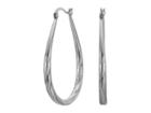 Steve Madden 35 Mm Twisted Teardrop Hoop Earrings (silver) Earring