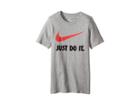 Nike Kids Jdi Swoosh Tee (little Kids/big Kids) (dark Grey Heather/dark Grey Heather/black) Boy's T Shirt