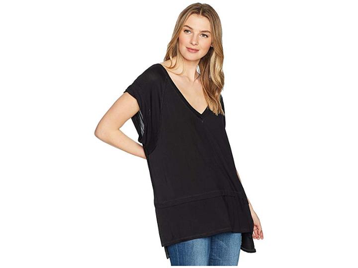 Free People Voyage Tee (black) Women's T Shirt