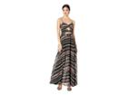 Wayf Chelsea Tie Knot Maxi Dress (black Paint Stroke Stripe) Women's Dress