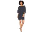 Lauren Ralph Lauren B500 Auburn Spaced Dot Kiki Long Sleeve Day Dress (lighthouse Navy/colonial Cream) Women's Dress