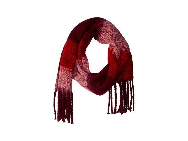 Steve Madden Block Striped Woven Scarf (burgundy) Scarves