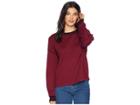 Michael Stars Luxe Cotton Blend Reversible Crew Neck Pullover (pinot/black) Women's Clothing