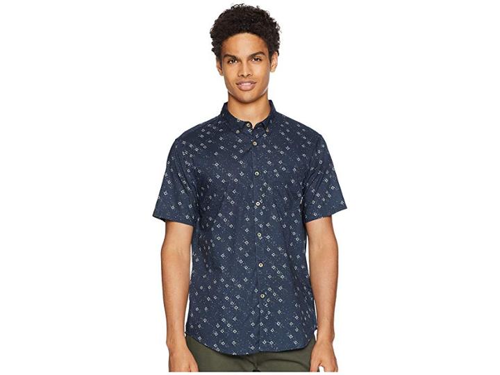 Billabong Sundays Mini Short Sleeve Woven Top (deep Sea) Men's Clothing
