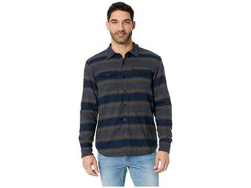 Prana Asylum Heavyweight Flannel (black Heather) Men's Long Sleeve Button Up