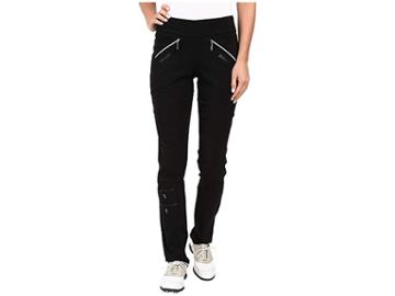 Jamie Sadock Skinnylicious 41.5 In. Pant With Control Top Mesh Panel (jet Black) Women's Casual Pants