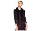 Calvin Klein Faux Feather Trim Shrug (black) Women's Dress