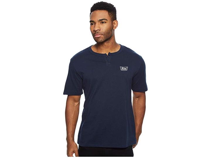 Brixton Stith Short Sleeve Henley (navy) Men's Short Sleeve Pullover