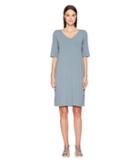 Eileen Fisher V-neck Shift Dress (blue Steel) Women's Dress