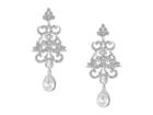 Nina Art Nouveau Chandelier Statement Earrings (rhodium/white) Earring