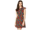 Juicy Couture Blocked Floral Flirty Dress (pitch Black/blocked) Women's Dress