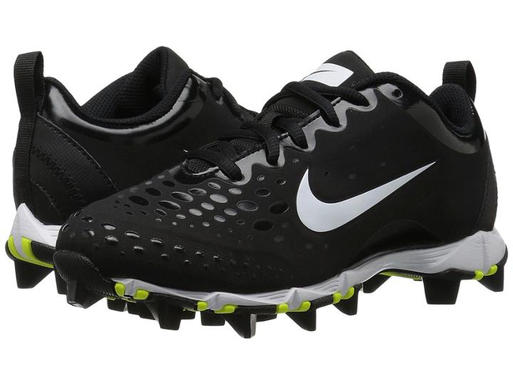 Nike Kids Hyperdiamond 2 Keystone Gg Baseball (toddler/little Kid/big Kid) (black/black/white) Kids Shoes