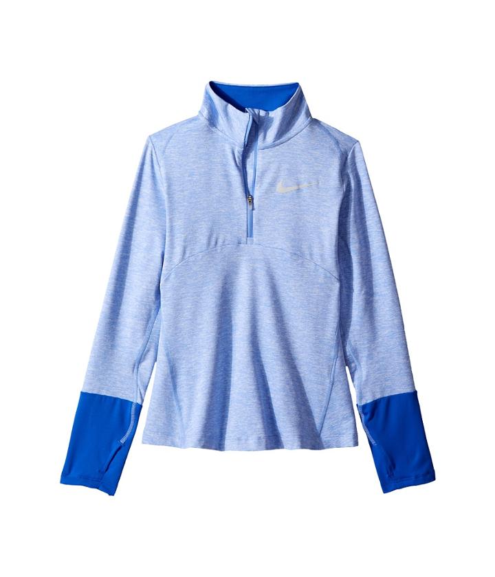 Nike Kids Dry Element 1/2 Zip Running Top (little Kids/big Kids) (royal Pulse/hyper Royal/royal Pulse) Girl's Clothing