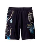 Versace Kids Shorts W/ Sea Shore Design On Sides (big Kids) (navy) Boy's Shorts