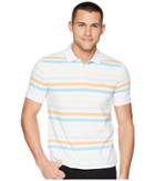 Original Penguin Short Sleeve Soda Stripe Polo (bright White) Men's T Shirt