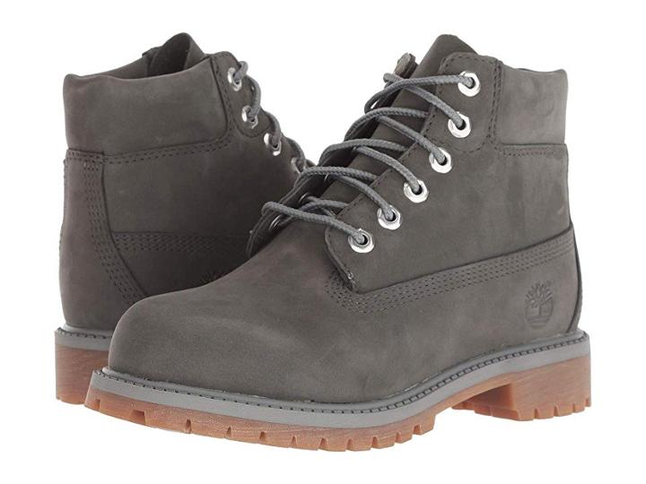 Timberland Kids 6 Premium Waterproof Boot (little Kid) (dark Grey Nubuck) Kids Shoes
