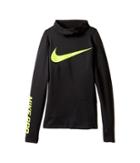 Nike Kids Pro Hyperwarm Hoodie (little Kids/big Kids) (black/volt) Boy's Sweatshirt