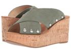 Chinese Laundry Oahu Sandal (basil Microsuede/synthetic) Women's Wedge Shoes