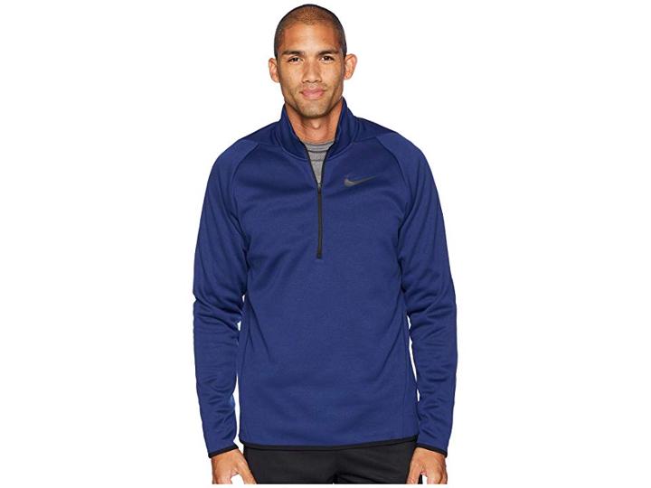Nike Thermal Top Long Sleeve 1/4 Zip (blue Void/black) Men's Clothing