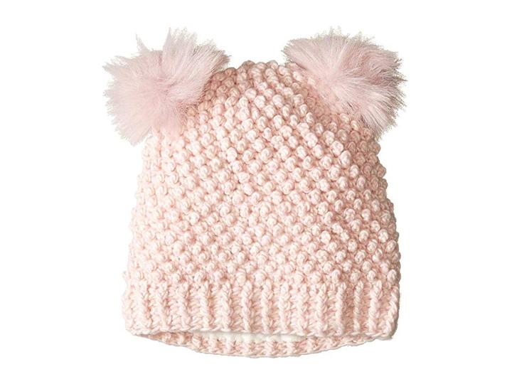 Tundra Boots Kids Double Pom Knit Hat (pink) Knit Hats