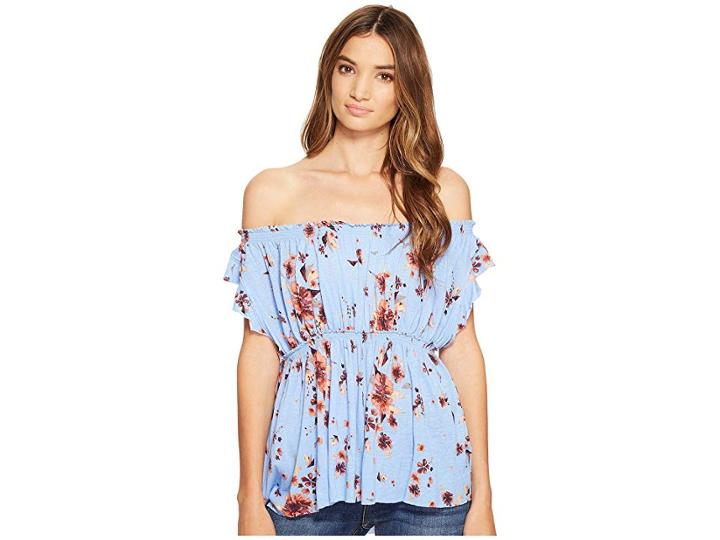 Free People Sam Off The Shoulder Top (sky) Women's Sleeveless