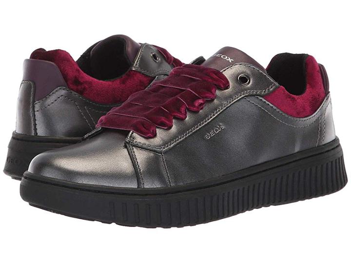 Geox Kids Disco Mix Girl 3 (big Kid) (dark Grey) Girl's Shoes